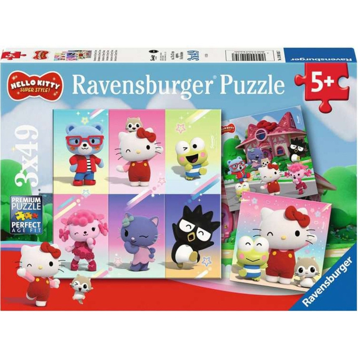 Ravensburger Puzzel Hello Kitty Super Style 3x49p in de groep SPEELGOED, KINDER- & BABYPRODUCTEN / Speelgoed / Puzzels bij TP E-commerce Nordic AB (C86146)