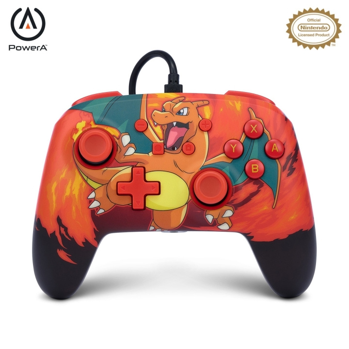 PowerA Verbeterde bedrade controller - Nintendo Switch - Charizard Vortex in de groep HOME ELECTRONICS / Spelconsoles en accessoires / Nintendo Switch bij TP E-commerce Nordic AB (C86203)