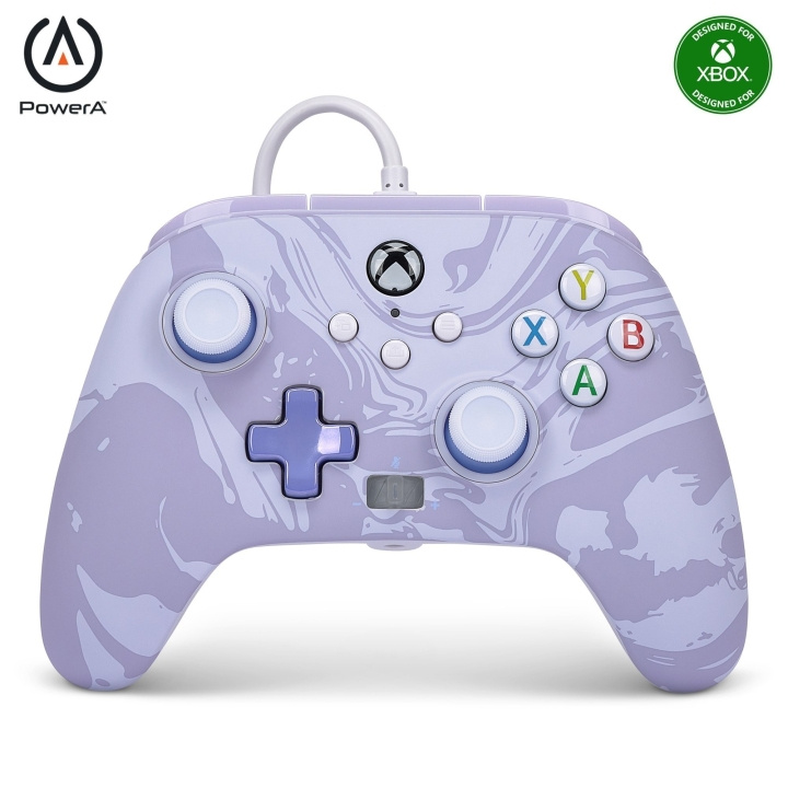 PowerA Verbeterde bedrade controller - Xbox Series X/S - Lavendel Swirl in de groep HOME ELECTRONICS / Spelconsoles en accessoires / Xbox Series X bij TP E-commerce Nordic AB (C86206)