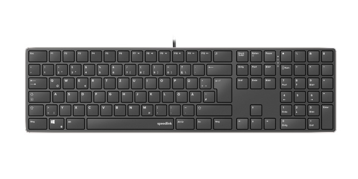 Speedlink RIVA Slim Metal Scissor Keyboard, zwart - DE Layout in de groep COMPUTERS & RANDAPPARATUUR / Muizen en toetsenborden / Toetsenborden / Met kabel bij TP E-commerce Nordic AB (C86247)