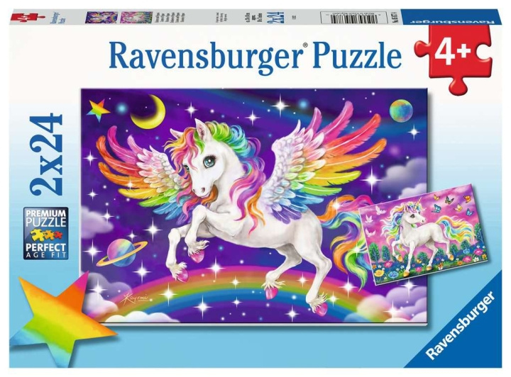 Ravensburger Eenhoorn en Pegasus 2x24p - (10105677) in de groep SPEELGOED, KINDER- & BABYPRODUCTEN / Speelgoed / Puzzels bij TP E-commerce Nordic AB (C86302)