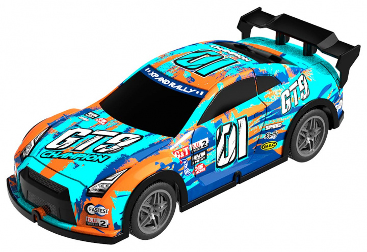 TEC-TOY Champion GT9 w/light R/C 1:22, 27MHz - Blauw/Oranje (471251) in de groep SPEELGOED, KINDER- & BABYPRODUCTEN / Op afstand bestuurbaar / Afstand bestuurbare auto\'s bij TP E-commerce Nordic AB (C86317)