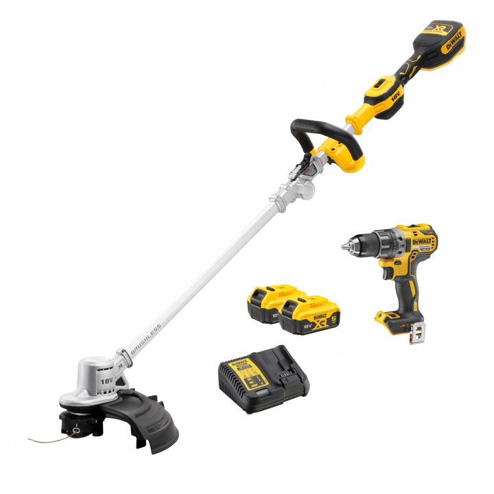 DeWALT 18V 2-PAK DCMST561, DCD791 2X5AH Trimmer en boormachine in de groep HUISHOUDEN & TUIN / Gereedschap / Boormachines bij TP E-commerce Nordic AB (C86567)