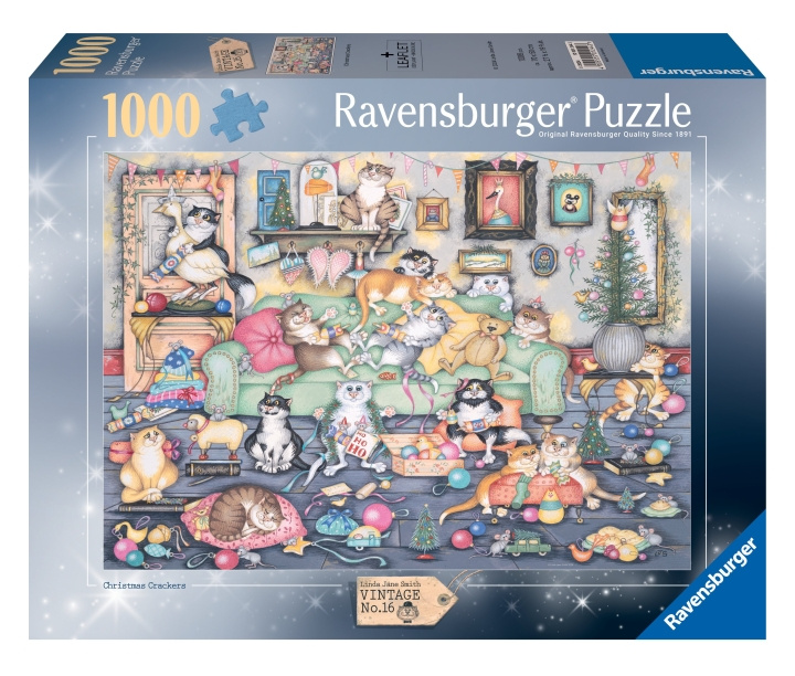 Ravensburger Puzzel Crazy Cats Christmas Crackers 1000p (12001244) in de groep SPEELGOED, KINDER- & BABYPRODUCTEN / Speelgoed / Puzzels bij TP E-commerce Nordic AB (C86599)