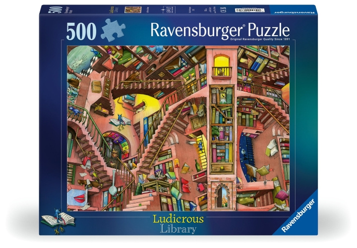 Ravensburger Puzzel Ludicrous Bibliotheek 500p (12000681) in de groep SPORT, VRIJE TIJD & HOBBY / Hobby / Puzzel bij TP E-commerce Nordic AB (C86602)