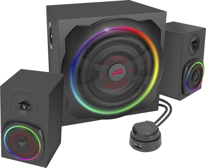 Speedlink Zwaartekracht RGB 2.1 luidsprekersysteem in de groep COMPUTERS & RANDAPPARATUUR / Computeraccessoires / Luidsprekers bij TP E-commerce Nordic AB (C86677)