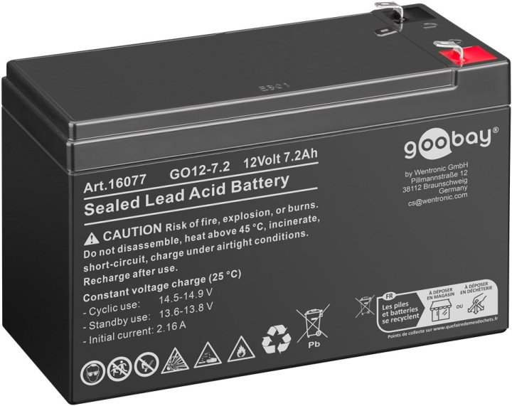 Goobay GO12-7.2 (7200 mAh, 12 V) Faston (4,8 mm) Blybatteri, BattVO in de groep HOME ELECTRONICS / Batterijen & Opladers / Batterijen / Overigen bij TP E-commerce Nordic AB (C86830)