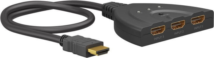 Goobay Manuell HDMI™-omkopplare 3 till 1 (4K @ 30 Hz) för att växla mellan 3x HDMI™-enheter som är anslutna till 1x HDMI™-skärm in de groep COMPUTERS & RANDAPPARATUUR / Computerkabels / Schakelaars bij TP E-commerce Nordic AB (C86862)