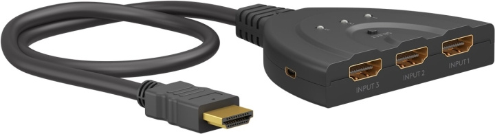 Goobay Manuell HDMI™-omkopplare 3 till 1 (4K @ 60 Hz) för att växla mellan 3x HDMI™-enheter som är anslutna till 1x HDMI™-skärm in de groep COMPUTERS & RANDAPPARATUUR / Computerkabels / Schakelaars bij TP E-commerce Nordic AB (C86863)