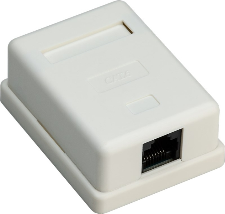 Goobay 1-port RJ45-kopplingsdosa, CAT 6, UTP, vit okapslad in de groep COMPUTERS & RANDAPPARATUUR / Computerkabels / Netwerkkabels / Adapters & Geleiderverbindingen bij TP E-commerce Nordic AB (C86920)