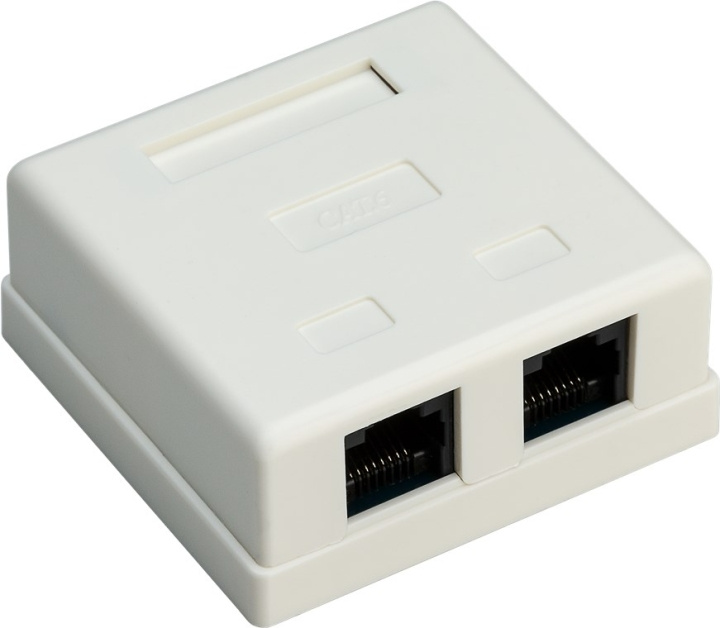 Goobay 2-port RJ45-kopplingsdosa, CAT 6, UTP, vit okapslad in de groep HUISHOUDEN & TUIN / Elektriciteit & Verlichting / Stroomadapters bij TP E-commerce Nordic AB (C86921)