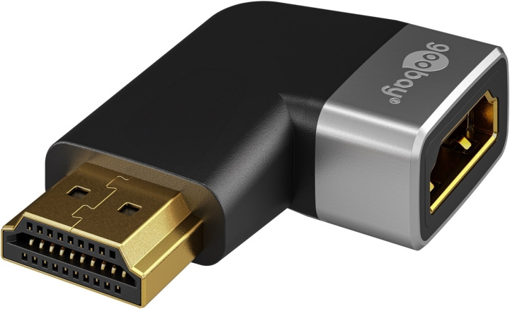 Goobay HDMI™ vinkeladapter 270° horisontal, 8K @ 60 Hz, guldpläterad HDMI™-uttag (typ A) > HDMI™ kontakt (typ A) 270 ° in de groep HOME ELECTRONICS / Kabels & Adapters / HDMI / Adapters bij TP E-commerce Nordic AB (C86972)