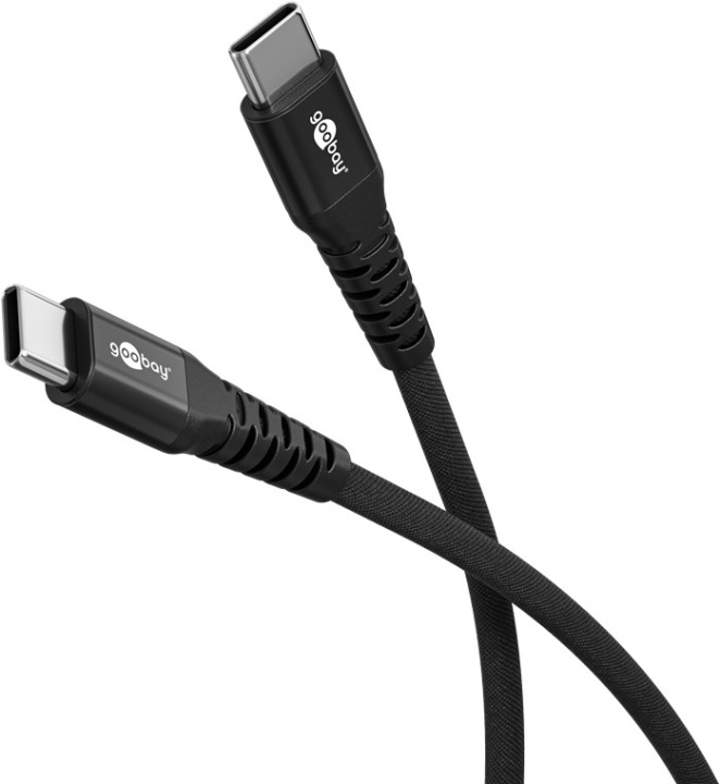 Goobay USB-C™ supersoft textilkabel med metallkontakter, 0,5 m, svart elegant och extra robust anslutningskabel för enheter med USB-C™-port in de groep COMPUTERS & RANDAPPARATUUR / Computerkabels / USB / USB-C bij TP E-commerce Nordic AB (C87023)