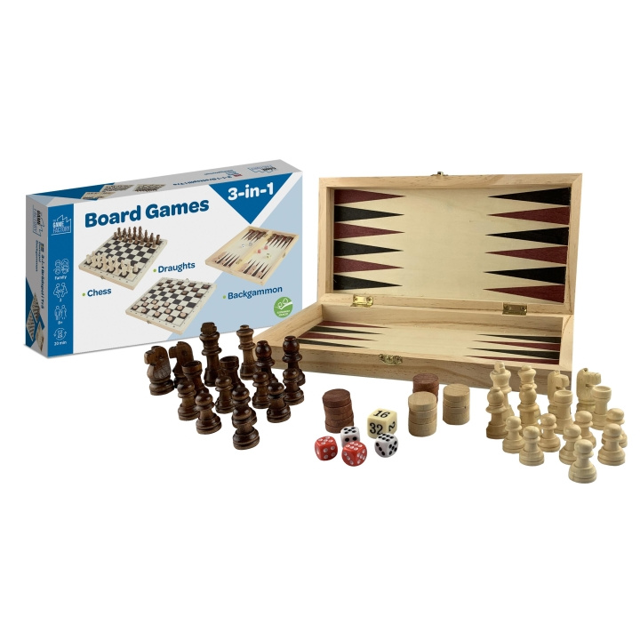 The Game Factory Houten 3-in-1 spel (208000) in de groep SPEELGOED, KINDER- & BABYPRODUCTEN / Spelletje / Bordspellen bij TP E-commerce Nordic AB (C87092)