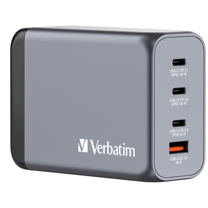 Verbatim GNC-240 GaN oplader 4-poorts 240W USB-A/USB-C in de groep SMARTPHONE & TABLETS / Opladers & Kabels / Wandoplader / Wandoplader Type C bij TP E-commerce Nordic AB (C87308)