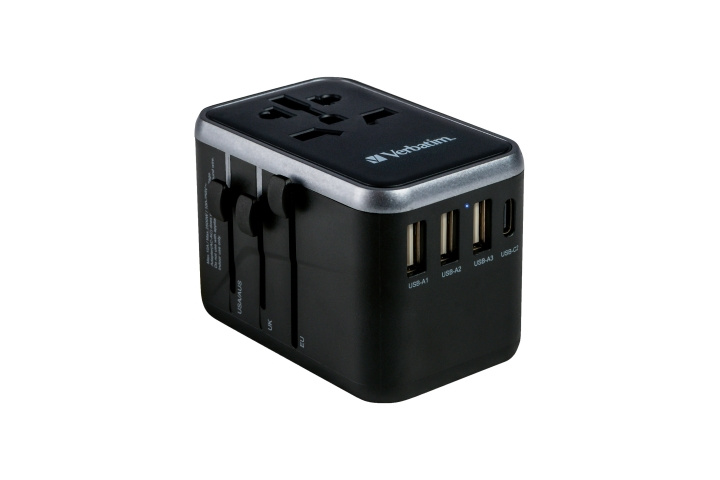 Verbatim Universele reisadapter UTA-04 PD61W/QC / 3xUSB / 2xType-C in de groep HUISHOUDEN & TUIN / Elektriciteit & Verlichting / Reisadapters bij TP E-commerce Nordic AB (C87325)