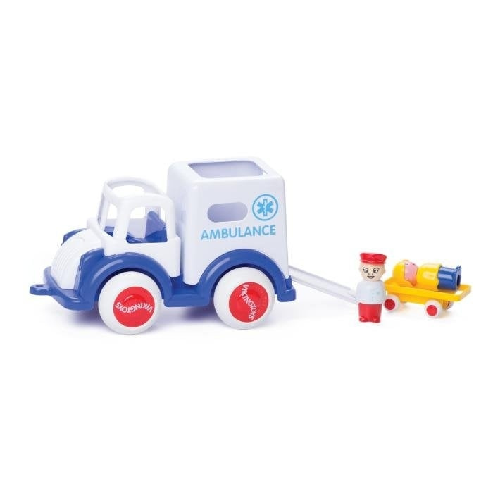 Viking Toys Jumbo ambulance met 2 personen + 1 brancard (130005) in de groep SPEELGOED, KINDER- & BABYPRODUCTEN / Speelgoed / Speelgoedauto\'s bij TP E-commerce Nordic AB (C87329)