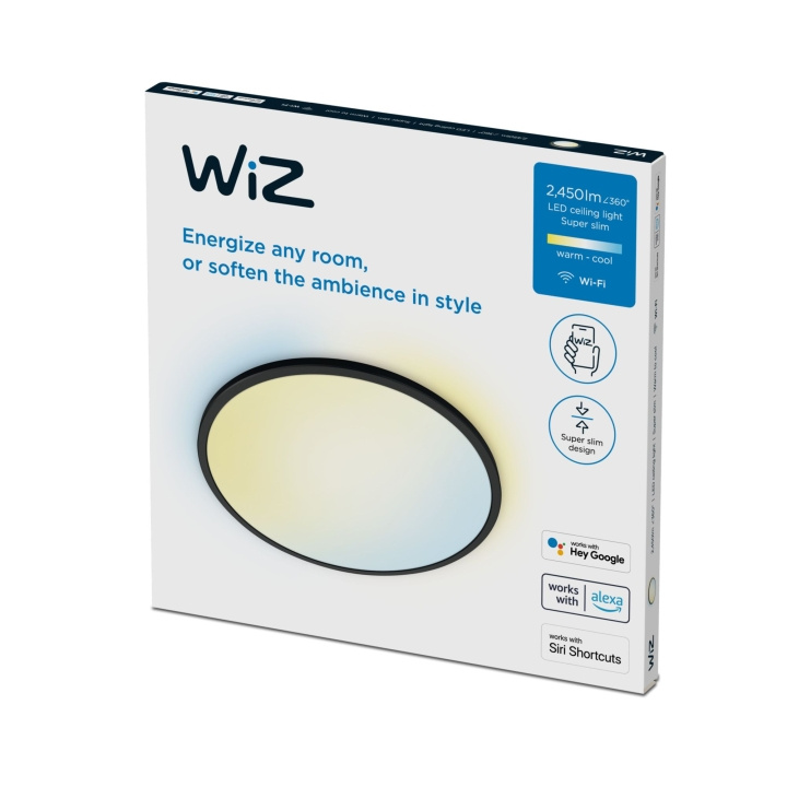 WiZ Superslim Slimme Plafondlamp - Zwart 22W in de groep HUISHOUDEN & TUIN / Smart home / Slimme verlichting bij TP E-commerce Nordic AB (C87386)