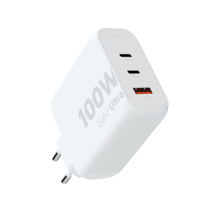 Xtorm 100W GaN2 Ultra Thuislader 2xUSB-C/USB-A Wit in de groep SMARTPHONE & TABLETS / Opladers & Kabels / Wandoplader bij TP E-commerce Nordic AB (C87389)