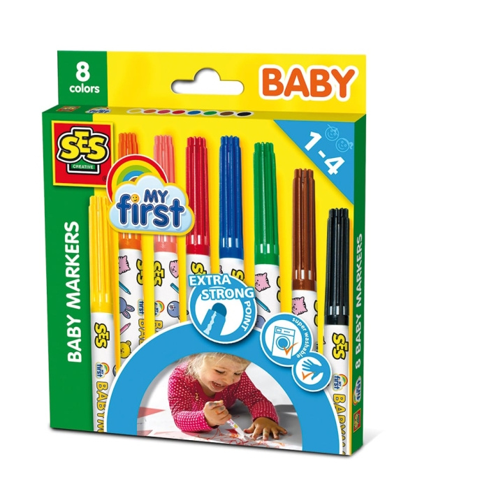 SES Creative Babymarkers, 8 kleuren - (S00299) in de groep SPEELGOED, KINDER- & BABYPRODUCTEN / Speelgoed / Tekenen & Tellen bij TP E-commerce Nordic AB (C87538)