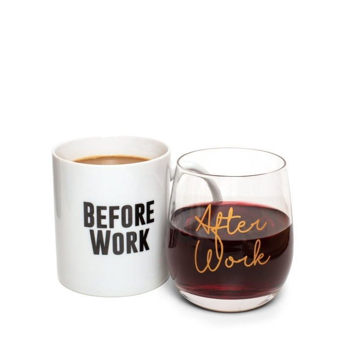 ThumbsUp Before Work, After Work Mug & Wine Mug & Glass Set in de groep SPORT, VRIJE TIJD & HOBBY / Leuke dingen / Bekers bij TP E-commerce Nordic AB (C87625)