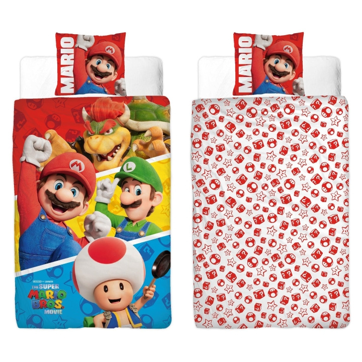 Super Mario Beddengoed - Volwassenen maat 140 x 200 cm - Super Mario (SMM003) in de groep SPEELGOED, KINDER- & BABYPRODUCTEN / Kindertextiel / Beddengoed bij TP E-commerce Nordic AB (C87678)