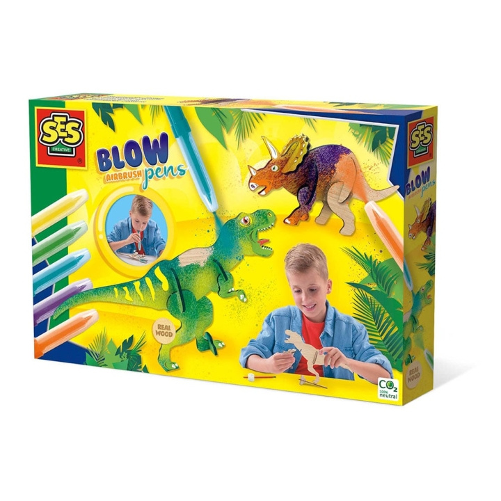 SES Creative Blaas airbrush stiften - Dinosaurussen - (S14284) in de groep SPEELGOED, KINDER- & BABYPRODUCTEN / Speelgoed / Tekenen & Tellen bij TP E-commerce Nordic AB (C87928)