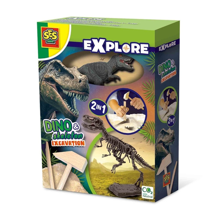 SES Creative Opgraving - Dino en Skelet 3 assorti - (S25090) in de groep SPEELGOED, KINDER- & BABYPRODUCTEN / Speelgoed / Experimenteren en doe-het-zelf bij TP E-commerce Nordic AB (C87929)