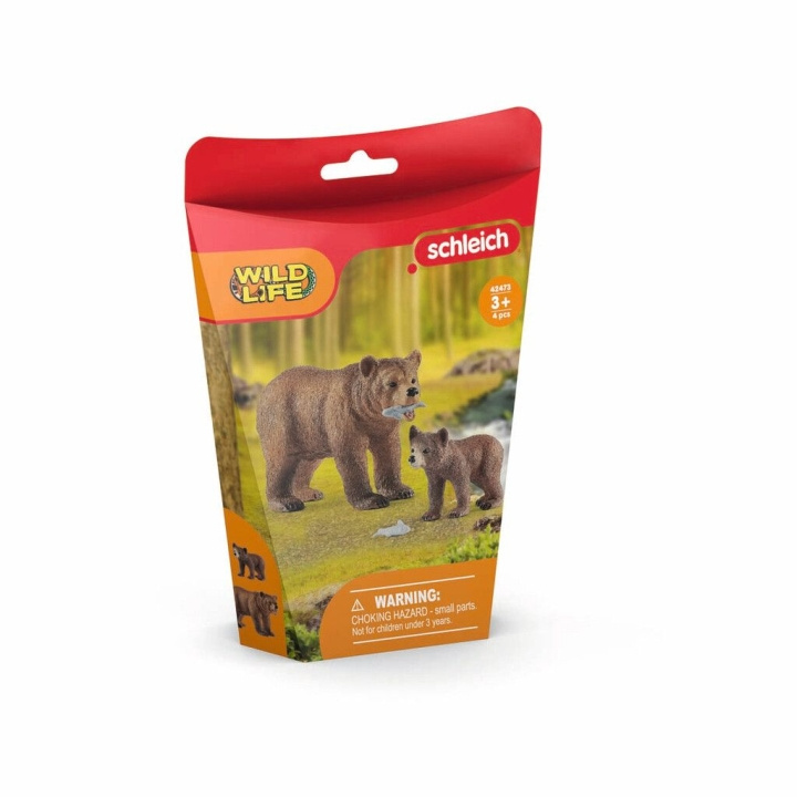 Schleich Wild Life - Grizzlybeer moeder met jong (42473) in de groep SPEELGOED, KINDER- & BABYPRODUCTEN / Speelgoed / Figuren, Miniaturen & accessoires bij TP E-commerce Nordic AB (C87959)