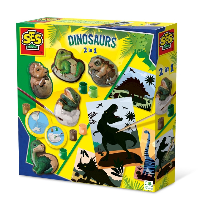 SES Creative Gieten en schilderen - Dinosaurussen 2in1 met kraskaarten - (S01408) in de groep SPEELGOED, KINDER- & BABYPRODUCTEN / Speelgoed / Ambachten bij TP E-commerce Nordic AB (C88080)