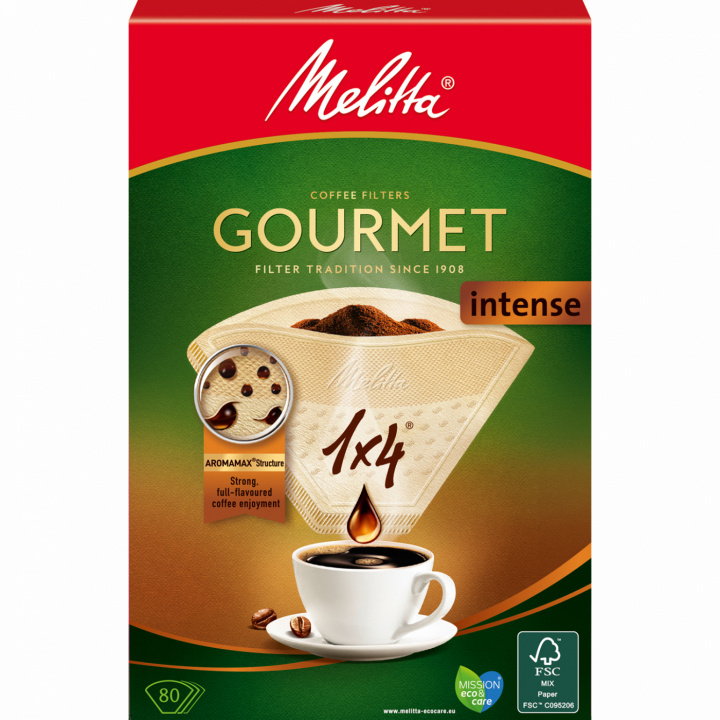 Melitta Kaffefilter Gourmet Intense 1X4 80P 8st DFP in de groep HUISHOUDEN & TUIN / Huishoudelijke apparaten / Koffiezetapparaten en accessoires / Filters & Accessoires bij TP E-commerce Nordic AB (C88271)