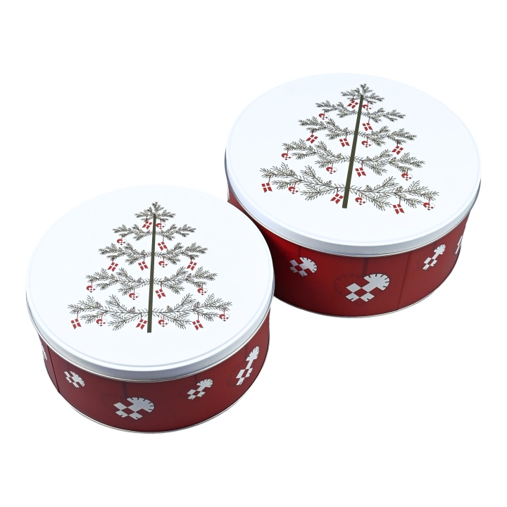 Det Gamle Apotek DGA - Set van 2 - Blikken doos met kerstbomen (47001149) in de groep HUISHOUDEN & TUIN / Interieur / Kerstversiering bij TP E-commerce Nordic AB (C88586)