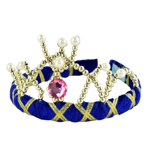 Den Goda Fen Fluwelen Tiara - Blauw (14 cm) (F2535) in de groep SPEELGOED, KINDER- & BABYPRODUCTEN / Speelgoed / Gemaskered kostuums bij TP E-commerce Nordic AB (C88799)