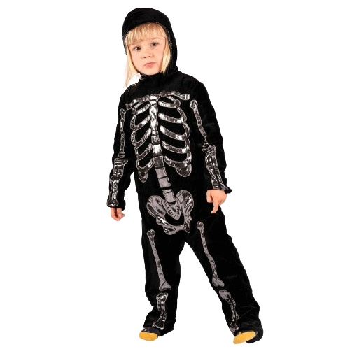 Den Goda Fen Deluxe Skelet jumpsuit (110 cm) (F77665M) in de groep SPEELGOED, KINDER- & BABYPRODUCTEN / Speelgoed / Gemaskered kostuums bij TP E-commerce Nordic AB (C88822)