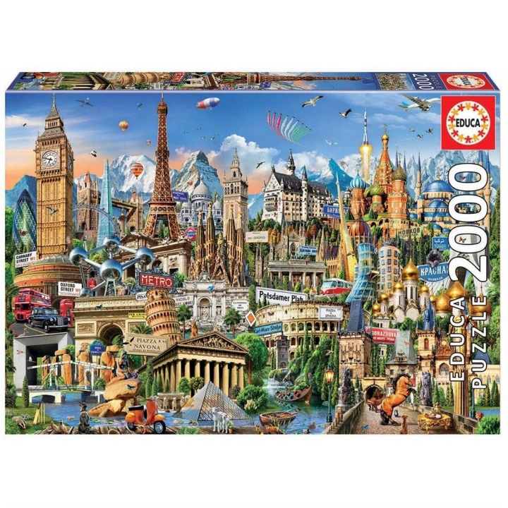 Educa Puzzel 2000 - Europa oriëntatiepunten (017697) in de groep SPORT, VRIJE TIJD & HOBBY / Hobby / Puzzel bij TP E-commerce Nordic AB (C89133)