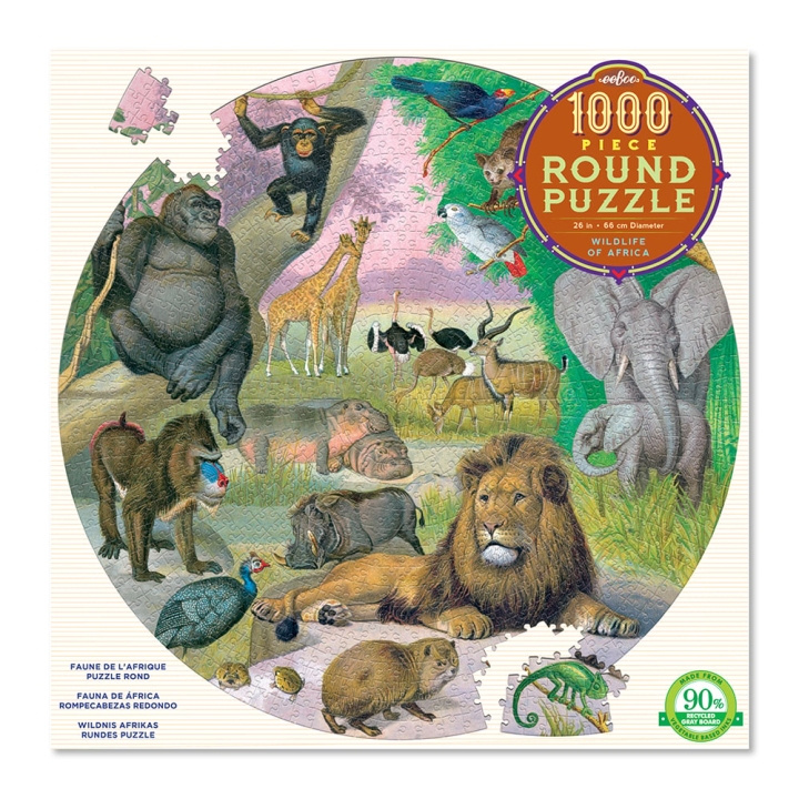 eeBoo Ronde puzzel - Wilde dieren van Afrika, 1000 stukjes (EPZCWLA) in de groep SPORT, VRIJE TIJD & HOBBY / Hobby / Puzzel bij TP E-commerce Nordic AB (C89137)