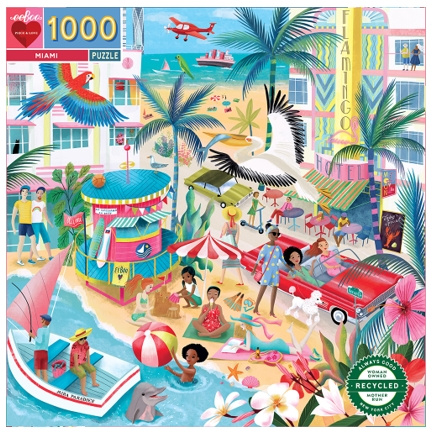 eeBoo Puzzel 1000 stukjes - Miami - (EPZTMIA) in de groep SPORT, VRIJE TIJD & HOBBY / Hobby / Puzzel bij TP E-commerce Nordic AB (C89237)