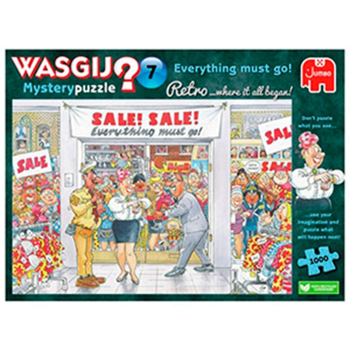 Wasgij Retro Mysterie - #7 Alles moet weg (1000 stukjes) (JUM0018) in de groep SPORT, VRIJE TIJD & HOBBY / Hobby / Puzzel bij TP E-commerce Nordic AB (C89432)