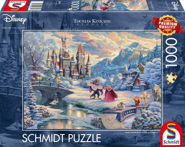 Schmidt Thomas Kinkade: Disney - Winterbetovering van Belle en het Beest (1000 stukjes) (SCH6712) in de groep SPORT, VRIJE TIJD & HOBBY / Hobby / Puzzel bij TP E-commerce Nordic AB (C89441)