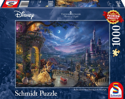 Schmidt Thomas Kinkade: Disney - De schoonheid en het beest dansen in het maanlicht (1000 stukjes) (SCH4848) in de groep SPORT, VRIJE TIJD & HOBBY / Hobby / Puzzel bij TP E-commerce Nordic AB (C89447)