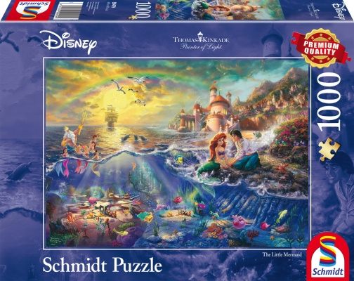 Schmidt Thomas Kinkade: Disney - De kleine zeemeermin Ariël (1000 stukjes) (SCH4794) in de groep SPORT, VRIJE TIJD & HOBBY / Hobby / Puzzel bij TP E-commerce Nordic AB (C89449)