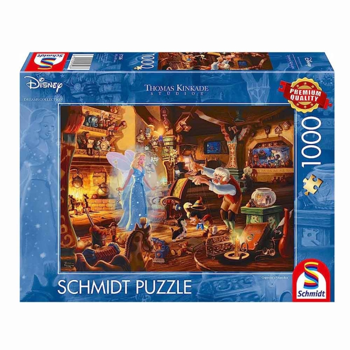 Schmidt Spiele Schmidt - Thomas Kinkade: Disney - Geppettos Pinokkio (1000 stukjes) (SCH57526) in de groep SPORT, VRIJE TIJD & HOBBY / Hobby / Puzzel bij TP E-commerce Nordic AB (C89580)