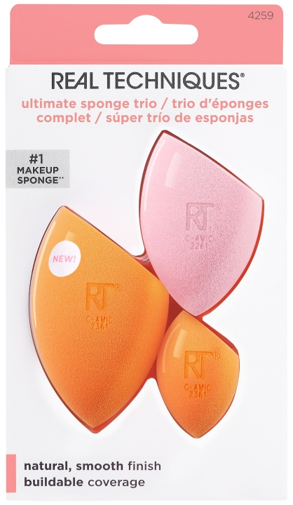 Real Techniques Ultimate Spons Trio Oranje/Rosa in de groep BEAUTY & HEALTH / Huidsverzorging / Gezicht / Schoonmaak bij TP E-commerce Nordic AB (C89627)