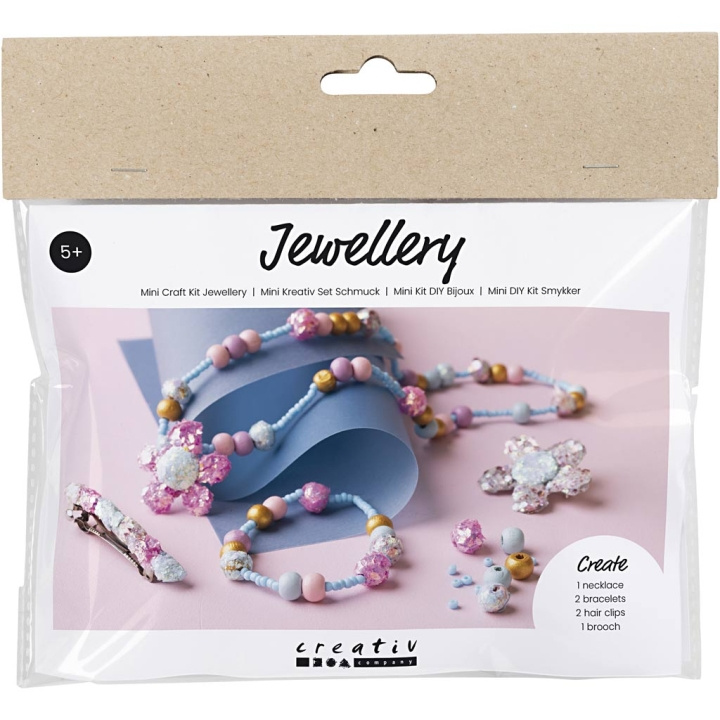 DIY Kit Mini Craft Kit - Sieraden, blauw, lichtblauw, pastelroze, 1 verpakking (977747) in de groep SPORT, VRIJE TIJD & HOBBY / Hobby / DIY Kit bij TP E-commerce Nordic AB (C89759)