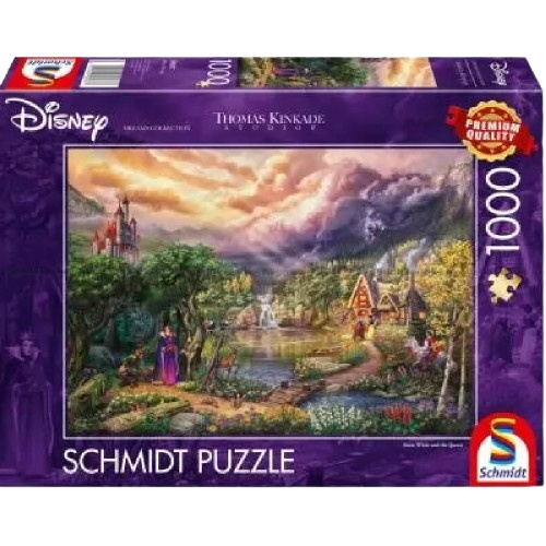 Schmidt Thomas Kinkade: Disney Sneeuwwitje en de koningin (1000 stukjes) (SCH8037) in de groep SPORT, VRIJE TIJD & HOBBY / Hobby / Puzzel bij TP E-commerce Nordic AB (C89770)