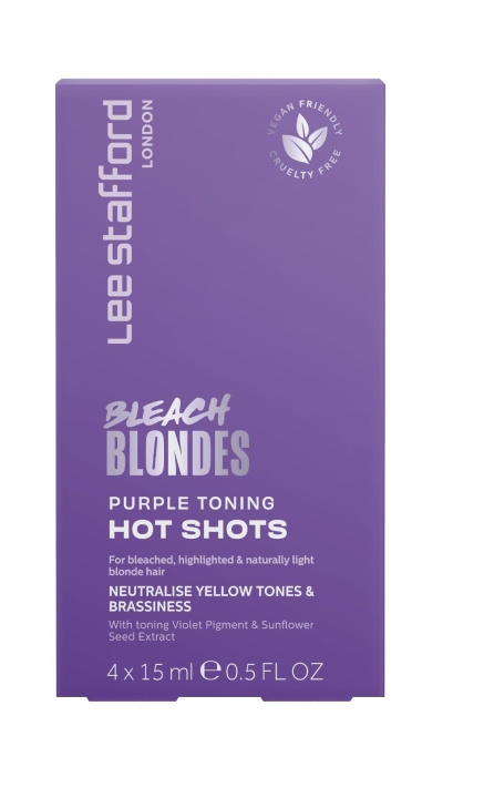 Lee Stafford Bleach Blondes Paarse Toning Hot Shots 4 x 15 ml in de groep BEAUTY & HEALTH / Haar & Styling / Haarverzorging / Haarverf / Haarverf & Kleurbommen bij TP E-commerce Nordic AB (C89785)