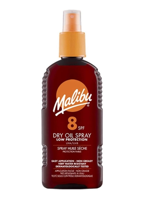 Malibu Droge olie SPF 8 200 ml in de groep BEAUTY & HEALTH / Huidsverzorging / Zonnebank / Zonnebescherming bij TP E-commerce Nordic AB (C89817)