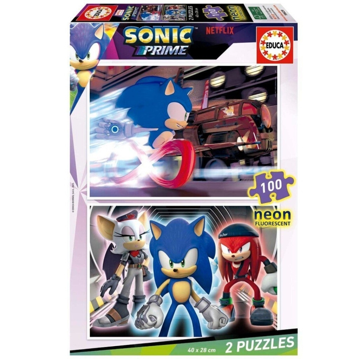 Educa 2x100 Sonic Prime Neon Puzzel (80-19629) in de groep SPEELGOED, KINDER- & BABYPRODUCTEN / Speelgoed / Kinderpuzzel bij TP E-commerce Nordic AB (C89924)