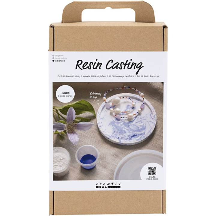 DIY Kit Craft Kit - giethars - rond dienblad met marmering (977687) in de groep SPORT, VRIJE TIJD & HOBBY / Hobby / DIY Kit bij TP E-commerce Nordic AB (C90004)