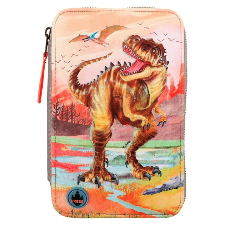 Dino World Drievoudige etui LED Khaki Bruin (412381) in de groep SPEELGOED, KINDER- & BABYPRODUCTEN / Speelgoed / Tekenen & Tellen bij TP E-commerce Nordic AB (C90209)